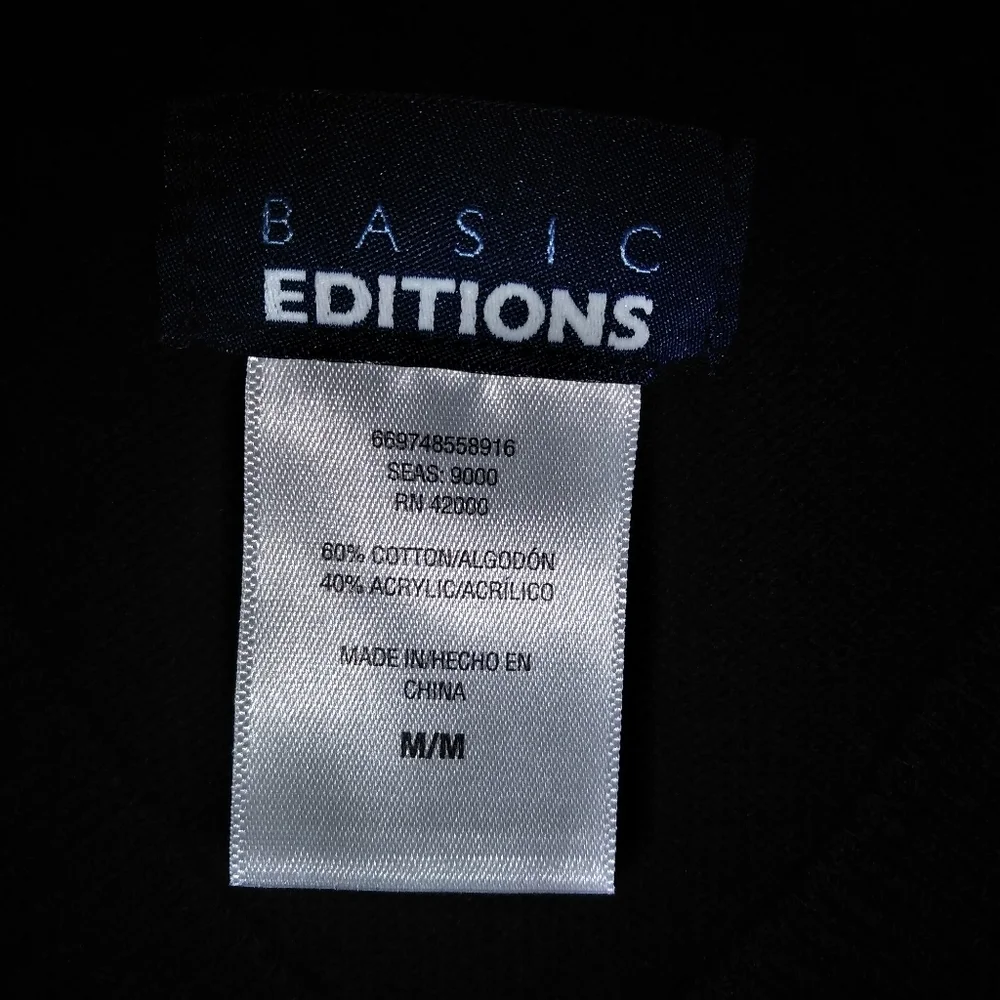 basic editions men's black sweater vest